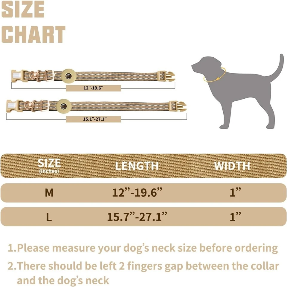 Dog Collar DC-001 With Air Tag Holder (GPS Device Not Included)